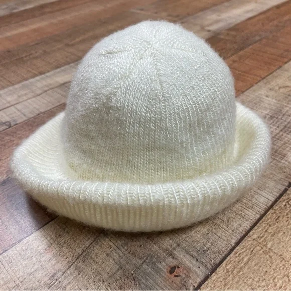 Vintage Made in USA Cotton bucket hat EVERITT Bowler Hat Cream - Picture 2 of 5